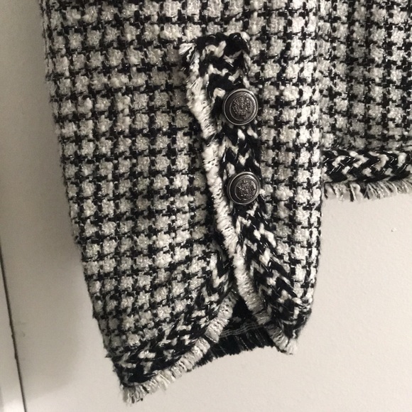 White House Black Market Houndstooth Tweed Jacket - Picture 2 of 5